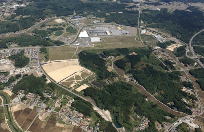 大衡村にある工業団地の空撮画像